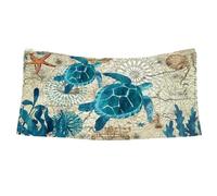 Katnetoly Telo da Spiaggia Ad Asciugatura Rapida con Motivo Tartaruga Marina, Morbido e Assorbente, Adatto per Bagno, Esterno, Piscina e,A