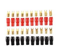 Katnetoly Terminale Spade Fork Adapter Connettore Spina Crimp Barrier Spades Filo per Altoparlante Plug-4GA