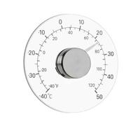 Katnetoly Termometro per Finestre da Interni Ed Esterni da 1 Pezzo Termometro Meteorologico con Quadrante Trasparente Letture Accurate Acrilico + Acciaio Inossidabile per Home Office