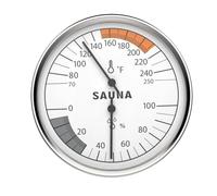 Katnetoly Termometro per Sauna 2 In 1 Termometro Fahrenheit Igrometro per Sauna, Monitor Della Temperatura e 'Umidità Interna