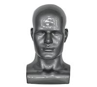 Katnetoly Testa di Manichino Maschile Testa di Manichino Professionale per Display Parrucche Cappelli Cuffie (Grigio)