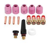 Katnetoly Torce di Saldatura TIG Lenti a Gas Stubby Pinze per Allumina Kit Berretto Posteriore per 17 18 26 Serie 16pcs