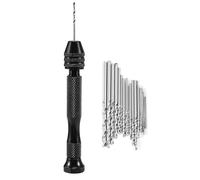 Katnetoly Trapano A Mano Bits Set 31pcs Trapano A Mano Set Di Precisione Pin Vise Micro-Mini Bit Twist Trapano Per Metallo Legno, L'assemblaggio Elettronico E Modellismo, Drilling Diy