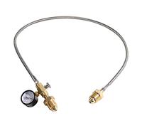 Katnetoly Tubo di Collegamento Intrecciato In Acciaio Inossidabile da 36 Pollici per Azoto CGA540 con Manometro