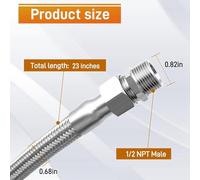 Katnetoly Tubo Flessibile di Collegamento per Compressore di Livello Industriale, con Lunghezza 20 Pollici 450 PSI e 750 °F e Adattatori Maschi da 3/4 Pollici