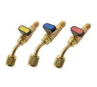 Katnetoly Valvola a Sfera Compatta Ad Angolo 1/4 di Pollice SAE, Valvola di Chiusura del Refrigerante R410A R134A del Condizionatore D'Aria, 3 Valvole di Chiusura R410A R134A
