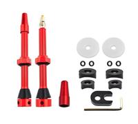 Katnetoly Valvola 'Aria Tubeless, per Mountain Bike da Strada Valvole per Cerchioni Tubeless Set Accessori per Parti di Ricambio per Ciclismo Rosso-60mm Durevole Facile da Installare