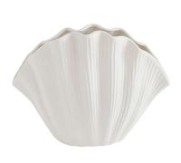 Katnetoly Vaso in Ceramica A Forma di Conchiglia in Stile Nordico, Decorazione per la Casa, Fiore Artificiale da Tavolo, Supporto per Piante, Composizione Floreale, Bianco Facile da Usare