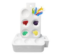 Katnetoly Vassoio per In Plastica Bianca con Fori per Appenderlo, 6 Palette Rettangolari per Acquerelli Fai-Da-Te.