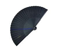 Katnetoly Ventaglio Pieghevole nel Seta Stellata, Ventaglio Pieghevole nel bambù Cinese nel Tessuto Giapponese (Nero)