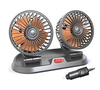 Katnetoly Ventilatore per Auto 24V Ventilatore Un Doppia Testa Ventola di Raffreddamento Automatica Portatile Ventola di Raffreddamento per Auto Ventilatore Elettrico Un Grande