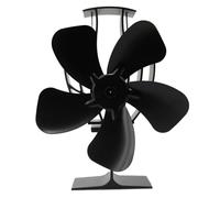 Katnetoly Ventilatore per Stufa A Legna Ventilatore per Stufa Alimentato A A 5 Pale per Ventola per Camino con Bruciatore A Legna/Efficiente del