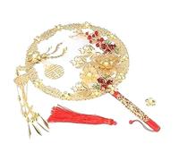 Katnetoly Ventolatori Rotondi Vintage Cinesi, Ventaglio in Lega A Forma di Fenice, Ventaglio con Fiore in con Nappa, Ventaglio per Gruppo Sposa Sposa Durevole