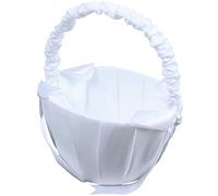 Katnetoly White Decorazione di Bowknot del Cesto della Ragazza di Fiore di Nozze in Rilievo del