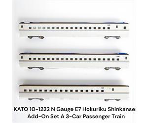 KATO 10-1222 N Gauge E7 Hokuriku Shinkansen Add-On Set A 3-Car Passenger Train