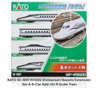 KATO 10-1697 N700S Shinkansen Nozomi Extension Set A 4-Car Add-On Scala N Train