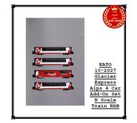 KATO 10-2027 Glacier Express Alps Set aggiuntivo 4 auto treno scala N RhB