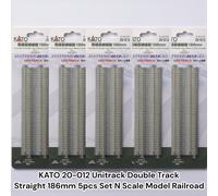 KATO 20-012 Unitrack doppio binario dritto 186 mm set 5 pezzi modellino ferro...