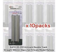 KATO 20-012 Unitrack Doppio Binario Dritto 186mm 10pz Set Scala N Modellismo ...