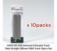KATO 20-014 Unitrack N Double Track Slab Dritto 186 mm S186 Binario Set 10 pezzi
