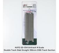 KATO 20-014 Unitrack scala N lastra a doppio binario dritto 186 mm sezione bi...