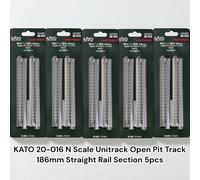 KATO 20-016 Scala N Unitrack Open Pit Track 186 mm Sezione guida dritta 5 pezzi