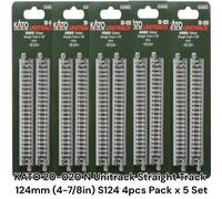 KATO 20-020 N Unitrack binario dritto 124 mm (4-7/8 pollici) S124 confezione ...