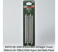 KATO 20-020 N Unitrack binario dritto 124 mm (4-7/8 pollici) S124 confezione ...