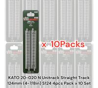 KATO 20-020 N Unitrack binario dritto 124 mm (4-7/8 pollici) S124 confezione ...