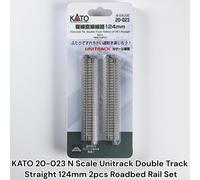 KATO 20-023 Scala N Unitrack Doppio Binario Dritto 124mm 2pz Roadbed Rail Set