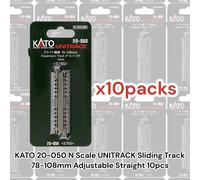 KATO 20-050 Scala N UNITRACK Binario scorrevole 78-108 mm dritto regolabile 1...