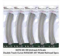 KATO 20-181 Unitrack Scala N Curva Doppio Binario R414/381-45° Modellismo Fer...