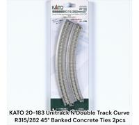 KATO 20-183 Unitrack N Doppio Binario Curva R315/282 45° Cravatte per Calcest...