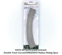 KATO 20-185 Scala N Unitrack Doppio binario curvo R480/R447 raggio 45 gradi 2...