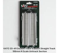 KATO 20-411 Viadotto a doppio binario binario binario dritto 186 mm scala N s...