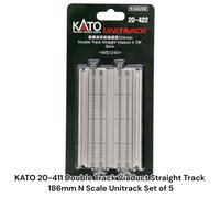 Kato 20-422 Unitrack 4-7/8" binario dritto viadotto doppio binario (2) scala N