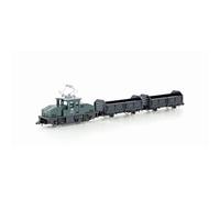 KATO by Lemke K105006 N - Set di treni merci E-Lok BR 169 con 2 carri merci DB, Ep.IV verde