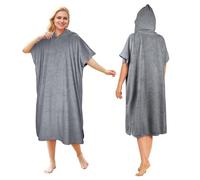 Kato Tirrinia - Asciugamano con cappuccio, per adulti, per surf, antivento, per uso esterno, super assorbente, compatto e leggero, taglia unica, colore: verde militare