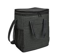Kato Tirrinia Borsa per vino isolata - 3/6 bottiglie di vino con manico e tracolla regolabile gratis apribottiglie per cintura di raffreddamento da viaggio Picnic grigio 29 x 10 x 33 cm, Nero