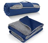 Kato Tirrinia Coperta impermeabile per esterni con fodera Sherpa, antivento, tripla strati, calda, pieghevole, per campeggio, stadio, sport, pic-nic, erba, concerti, animali domestici, 150 x 200cm