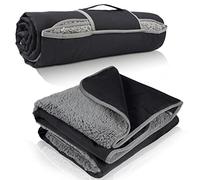 Kato Tirrinia Coperta impermeabile per esterni con fodera Sherpa, antivento, tripla strati, calda, pieghevole, per campeggio, stadio, sport, pic-nic, erba, concerti, animali domestici, 51 x 59 cm