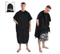 Kato Tirrinia Surf Poncho con borsa, poncho da bagno in microfibra per donne e uomini, poncho fasciatoio da spiaggia con cappuccio, asciugamano fasciatoio assorbente per nuoto, sport acquatici, sauna,