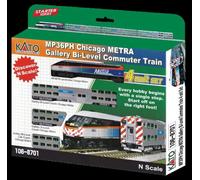 Kato USA Model Train Products MPI MP36PH Chicago Metra Gallery Bi-Level 4-Unit S