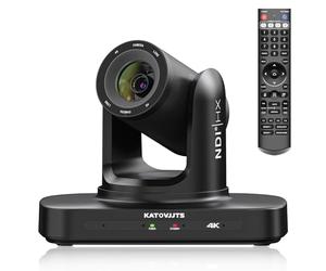 KATOVJJTS Telecamera PTZ 4K con zoom ottico 20X, telecamera PTZ 4K NDI con tracciamento automatico AI (Gen3), streaming live per culto in chiesa, USB 3.0 PoE HDMI IP Work con Vmix, OBS, YouTube, Zoom