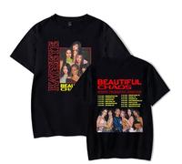 KATSEYE 2025 The Beautiful Chaos Tour Merch T-Shirt - Unisex EYEKONS Maglietta a maniche corte per fan di supporto per i fan del K-Pop, Nero , M