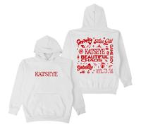 Katseye Beautiful Chaos Merch Felpa con cappuccio a maniche lunghe Streetwear uomo donna felpe con cappuccio, bianco, XXL