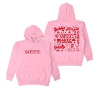 Katseye Beautiful Chaos Merch Felpa con cappuccio a maniche lunghe Streetwear uomo donna felpe con cappuccio, rosa, XL