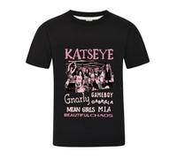 KATSEYE - Maglietta a maniche corte con album musicale Manon Sophia Daniela Lara, Megan, YOONCHAE per fan della musica, per feste, 6-13 anni, Nero , 9-10 Years