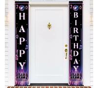 Katseye - Set di striscioni per coppie di compleanno, 180 x 90 cm, decorazione verticale per porta per donne e adolescenti, stile K-Pop Neon Happy Birthday cartelli da appendere per feste, ingresso