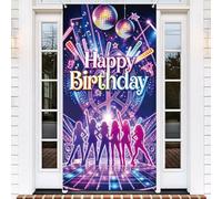 Katseye - Striscione per porta, 180 x 90 cm, decorazione per feste di compleanno, per donne e adolescenti, in stile K-Pop, con luci al neon, sfondo per cabina fotografica, per ingresso, celebrazioni